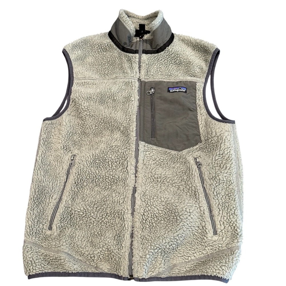 Patagonia retro X deep pile vest men’s small gray black